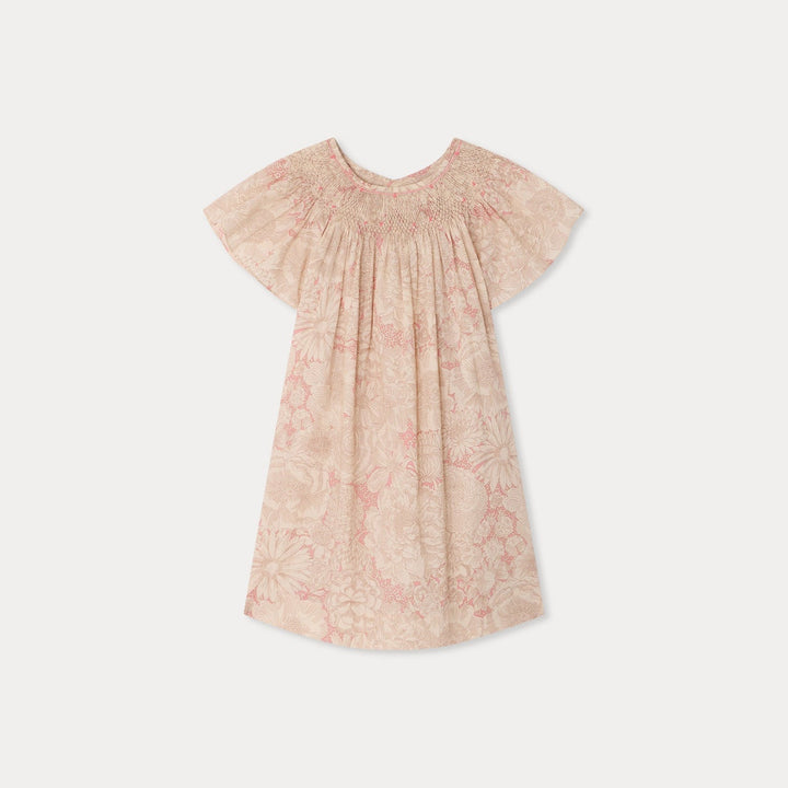 Pink Floral Cap Sleeve Dress - Fl Rose Moyen 522 - Posh New York