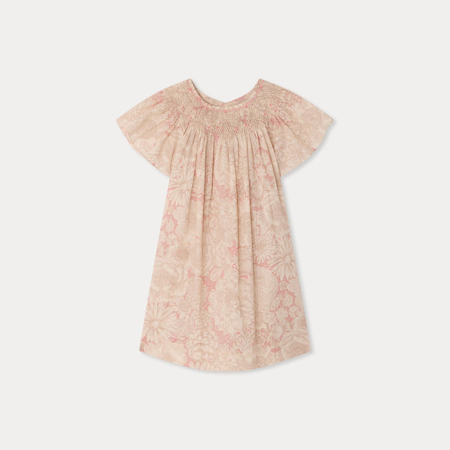 Pink Floral Cap Sleeve Dress - Fl Rose Moyen 522 - Posh New York