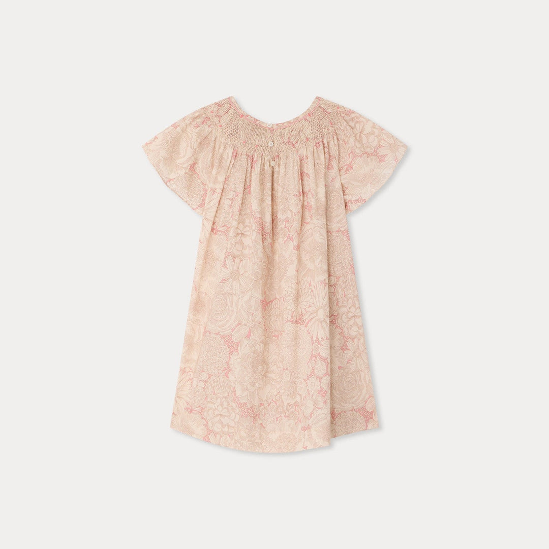 Pink Floral Cap Sleeve Dress - Fl Rose Moyen 522 - Posh New York