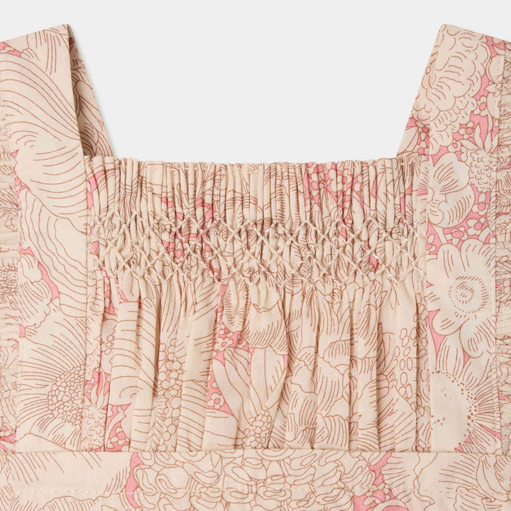 Pink Floral Romper - FL Rose Moyen 522 - Posh New York