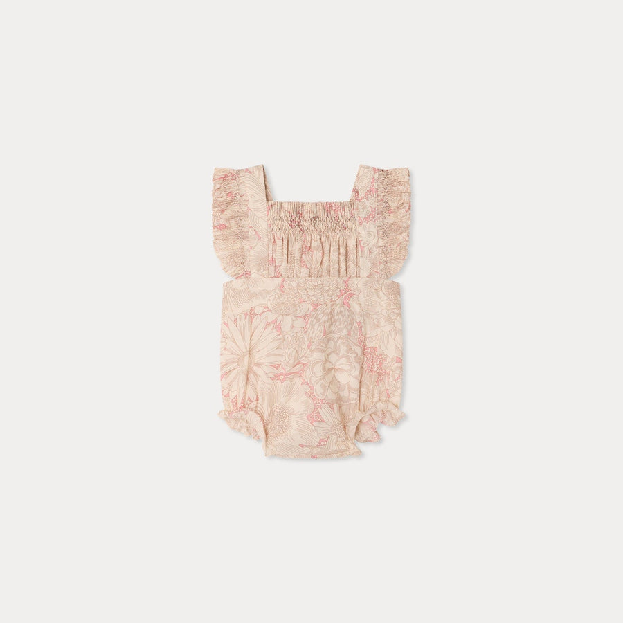 Pink Floral Romper - FL Rose Moyen 522 - Posh New York
