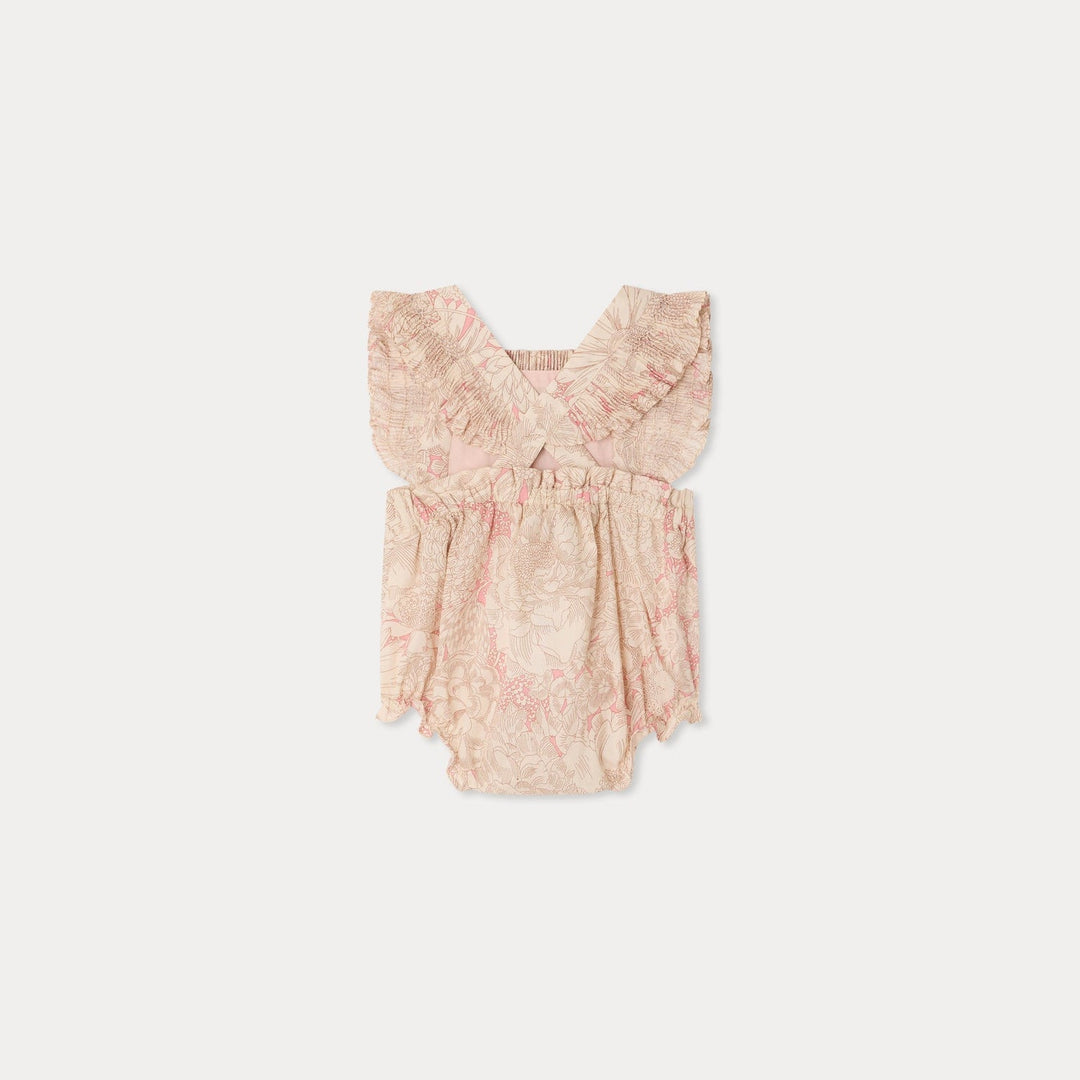 Pink Floral Romper - FL Rose Moyen 522 - Posh New York