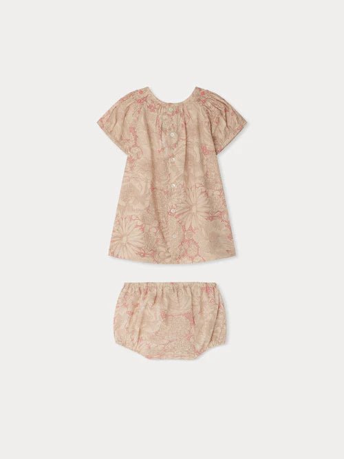 Pink Floral Romper Set - FL Rose Moyen 522 - Posh New York