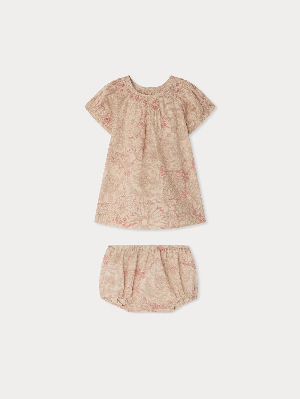 Pink Floral Romper Set - FL Rose Moyen 522 - Posh New York
