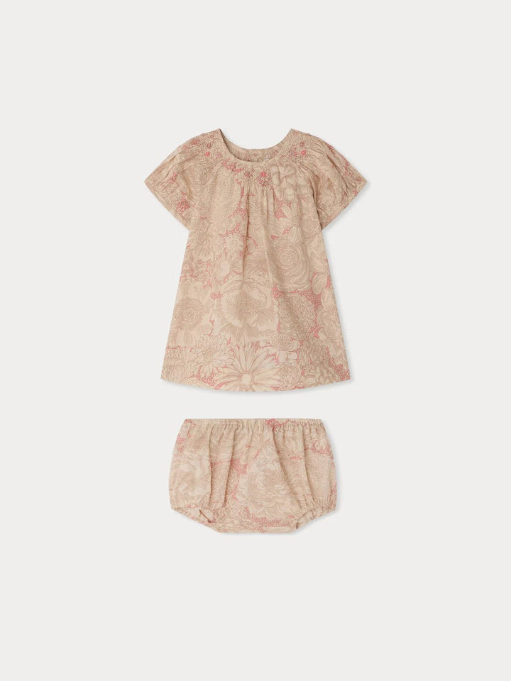 Pink Floral Romper Set - FL Rose Moyen 522 - Posh New York