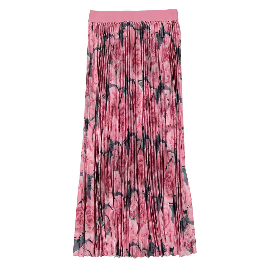 Pink Roses Pleated Skirt - Pink - Posh New York