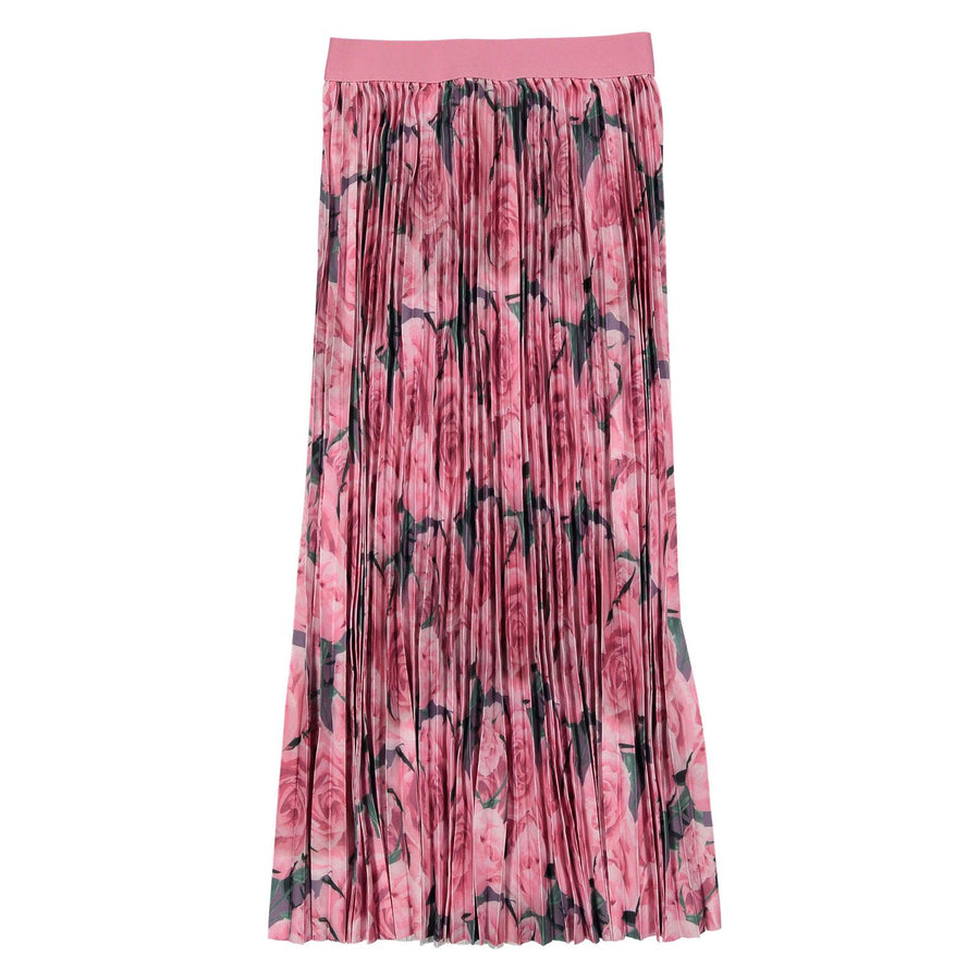 Pink Roses Pleated Skirt - Pink - Posh New York