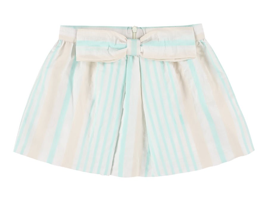 Pinstriped Skirt With Bow By Elasticated Waistband - Mint - Posh New York
