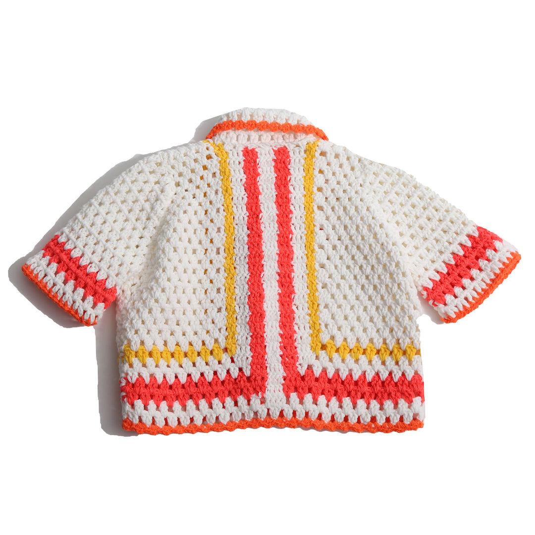 Piper Colorblock Crochet Cardi - Sugar Mix - Posh New York