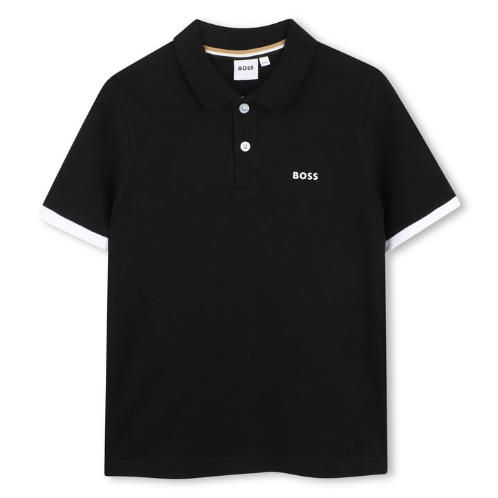 Piqu Shirt Boss Logo - 09B Black - Posh New York