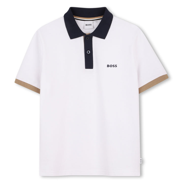 Piqu Shirt Boss Logo - 10P White - Posh New York
