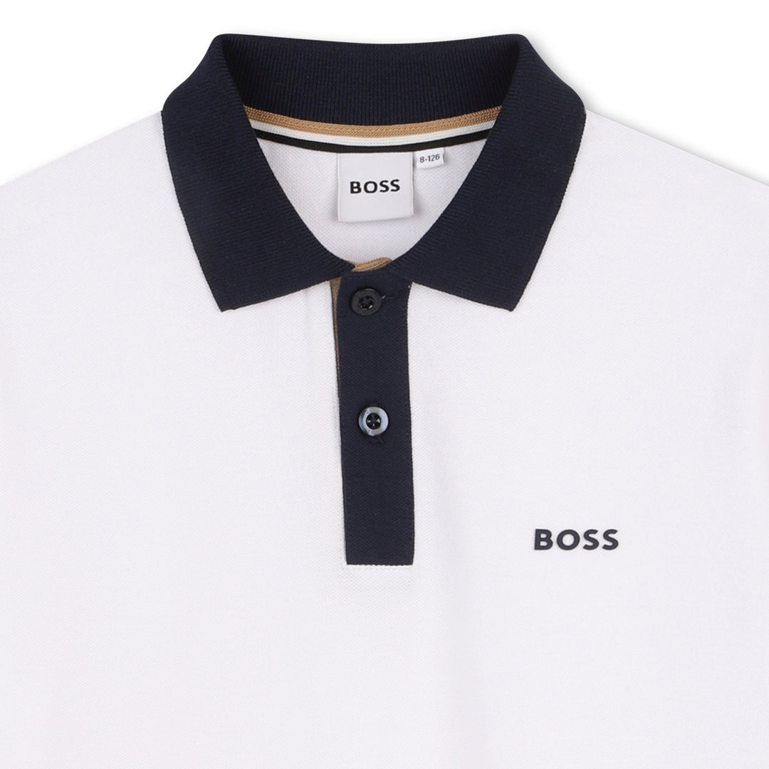Piqu Shirt Boss Logo - 10P White - Posh New York