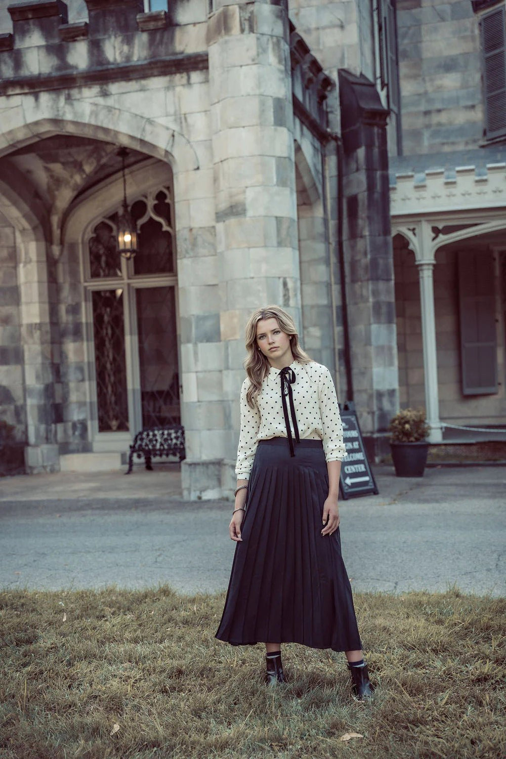 Pleated Silk Skirt - Black - Posh New York