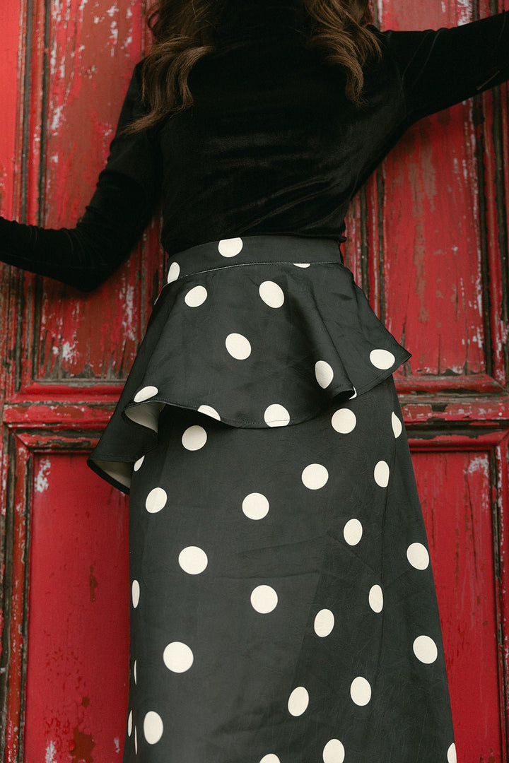 Polka Dot Ruffle Skirt - Black - Posh New York