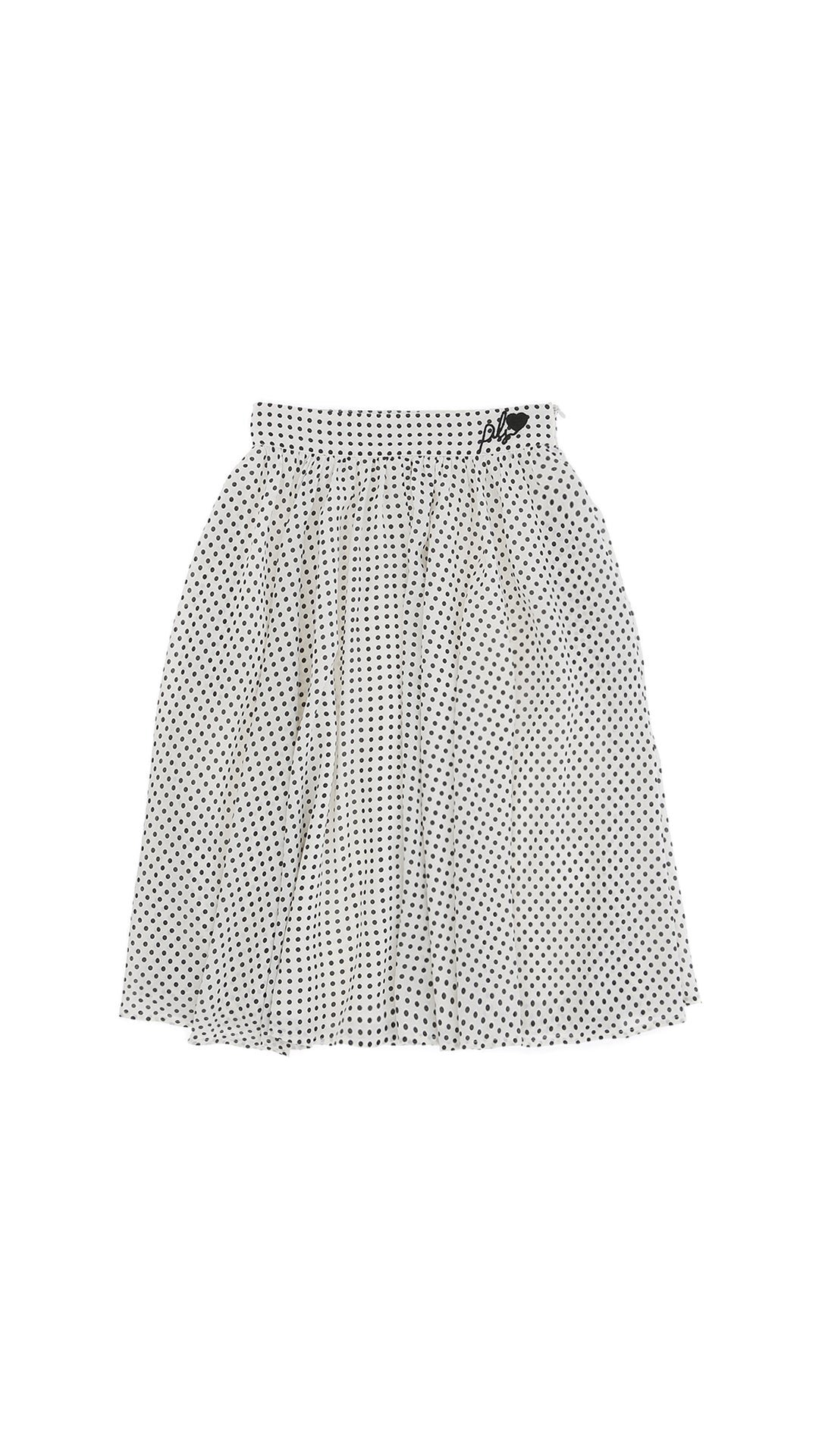 Polka Dot Skirt - Wht Blk - Posh New York