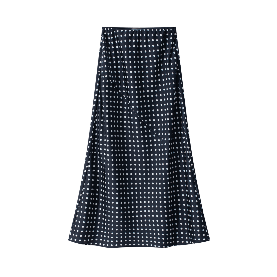 Polka Dot Slip Skirt - Navy - Posh New York