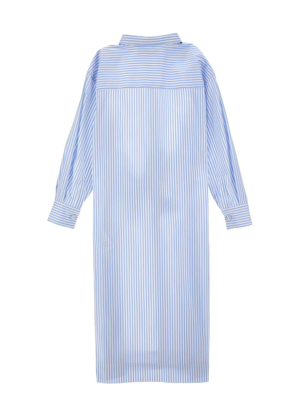 Poplin Shirt Dress - White Blue - Posh New York