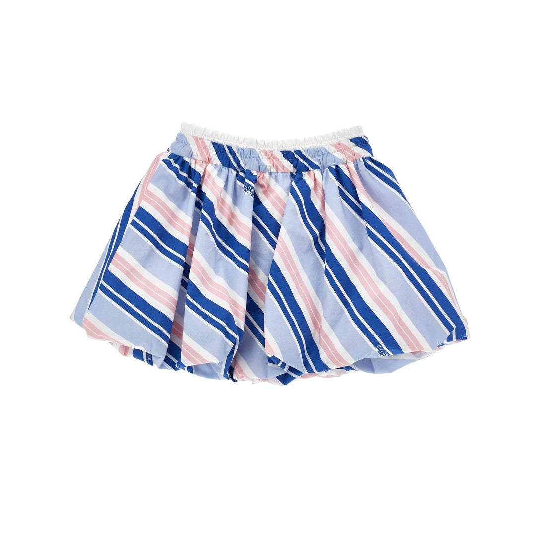 Poplin Striped Bubble Skirt - 0084 Blue Pink - Posh New York