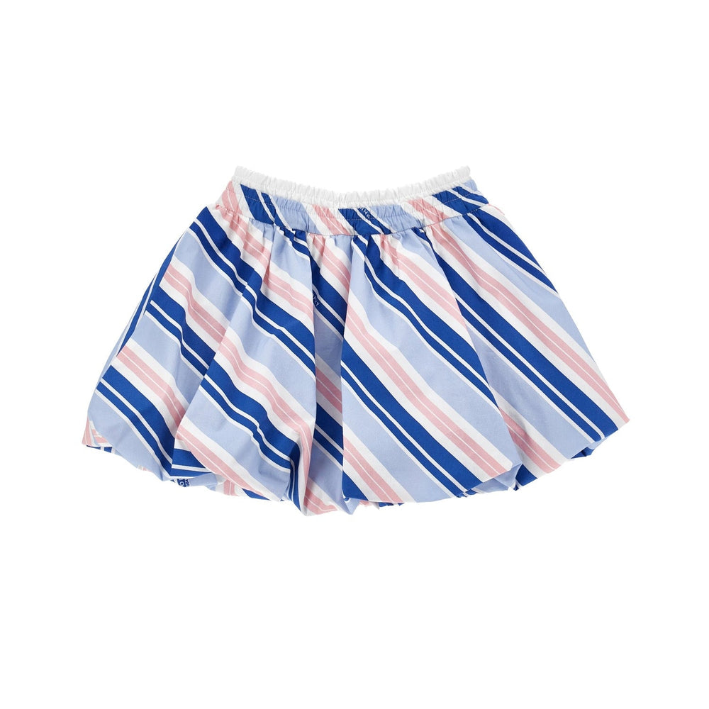 Poplin Striped Bubble Skirt - 0084 Blue Pink - Posh New York