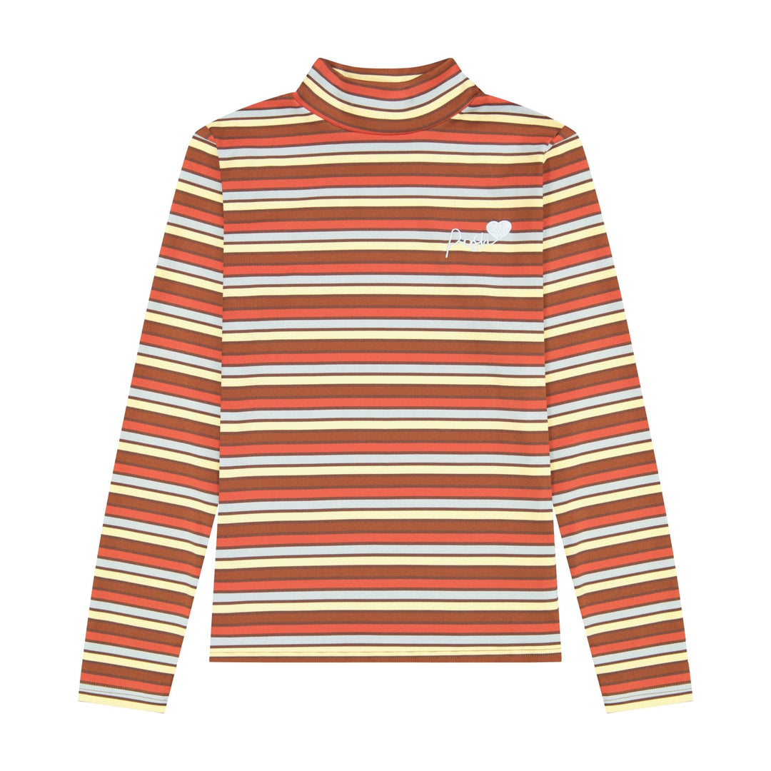 Posh Mockneck Shirt - Brown Multi - Posh New York