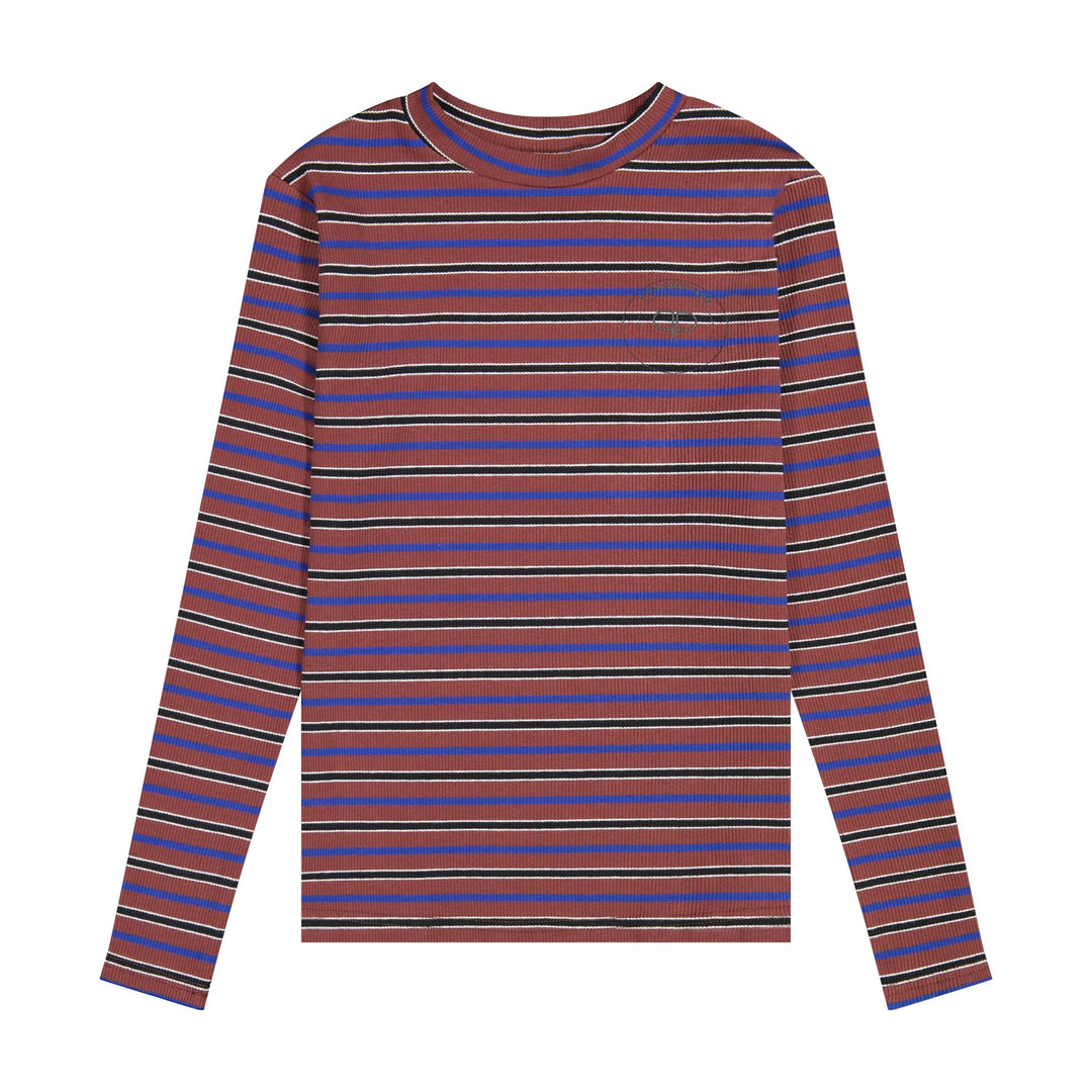 Posh Mockneck Shirt - Maroon Multi - Posh New York