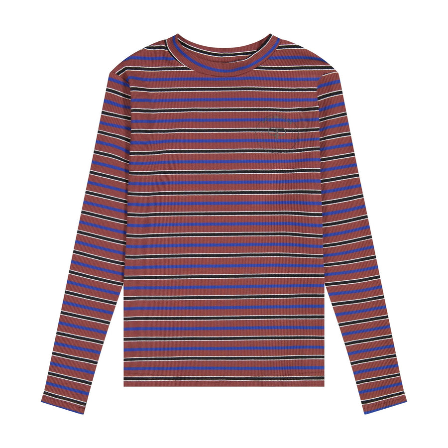 Posh Mockneck Shirt - Maroon Multi - Posh New York