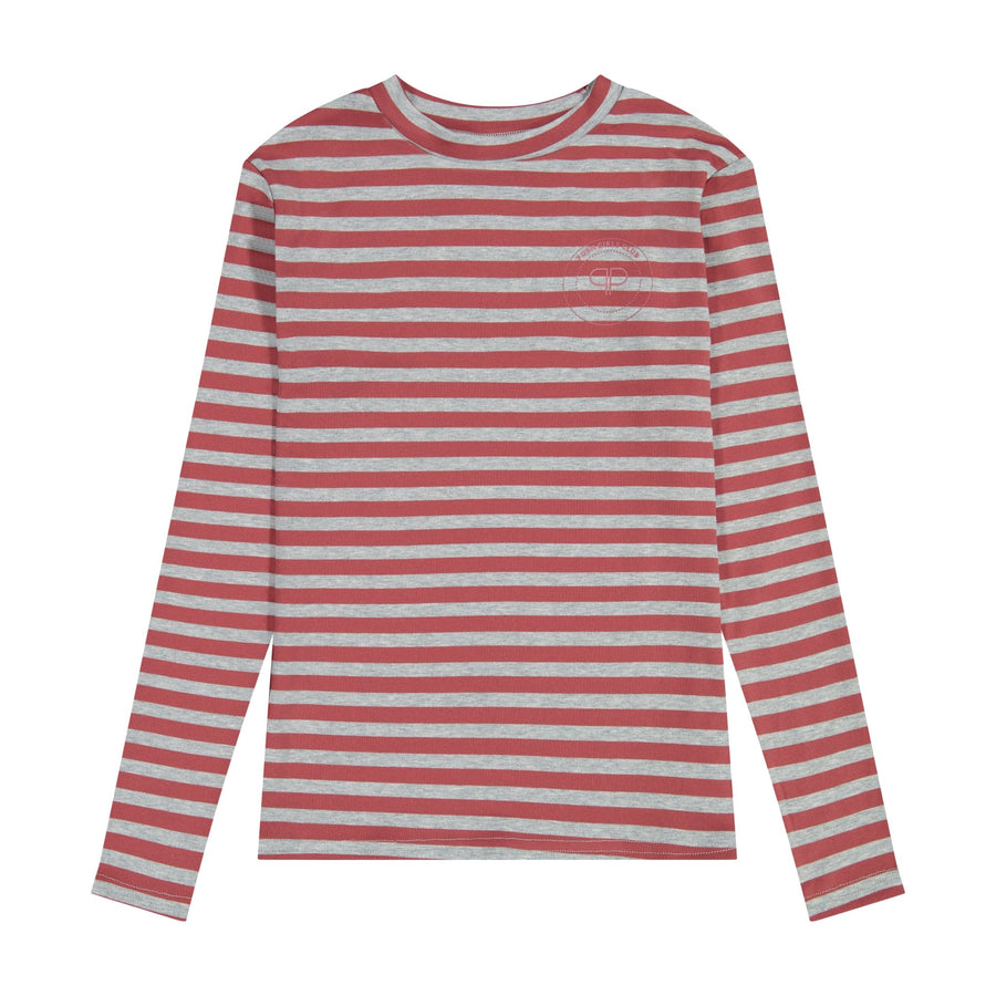 Posh Mockneck Shirt - Maroon/Grey - Posh New York
