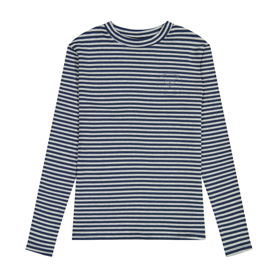 Posh Mockneck Shirt - Navy/Grey - Posh New York