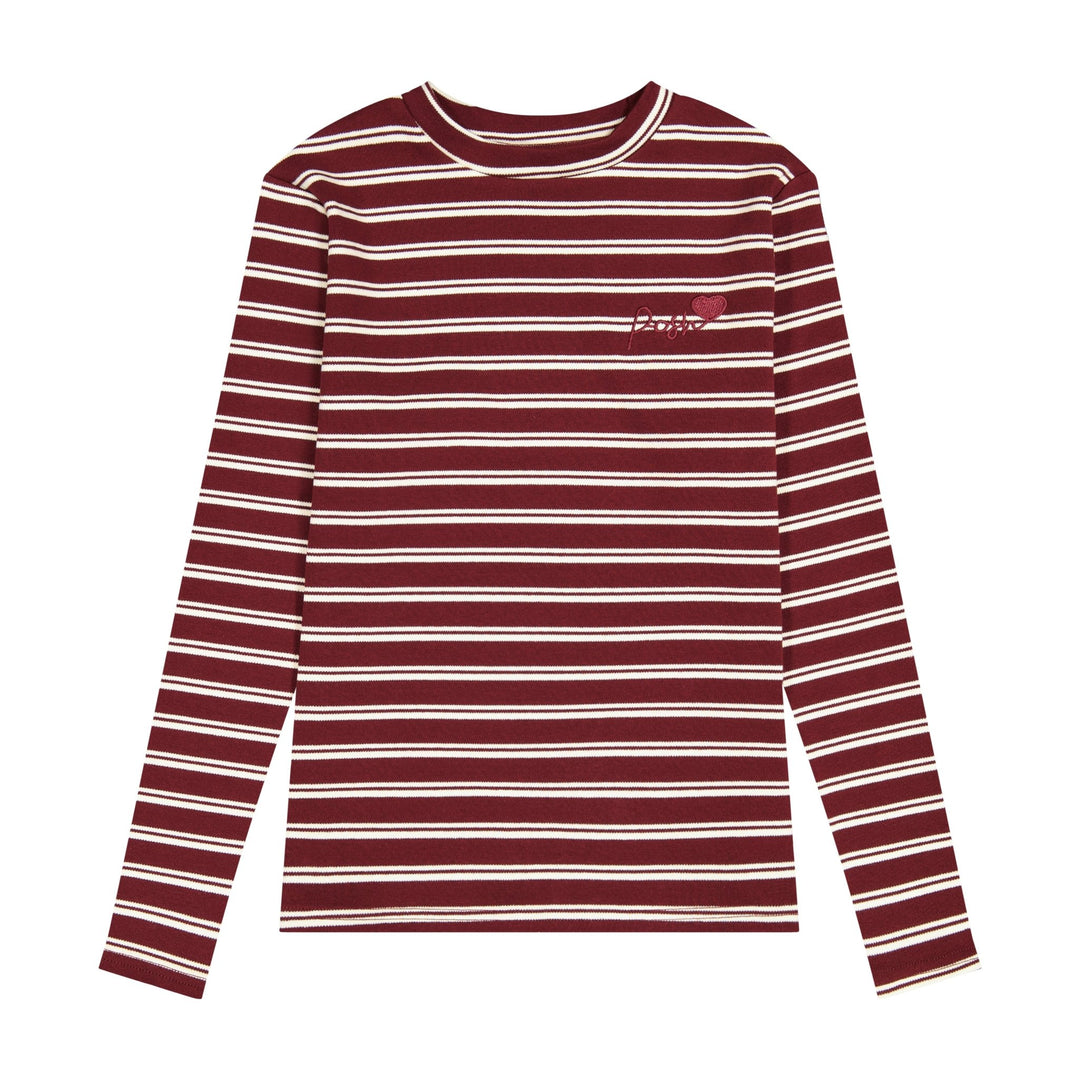 Posh Mockneck Shirt - Wine Stripe - Posh New York