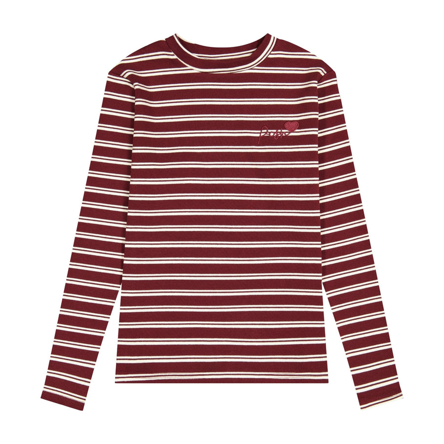 Posh Mockneck Shirt - Wine Stripe - Posh New York