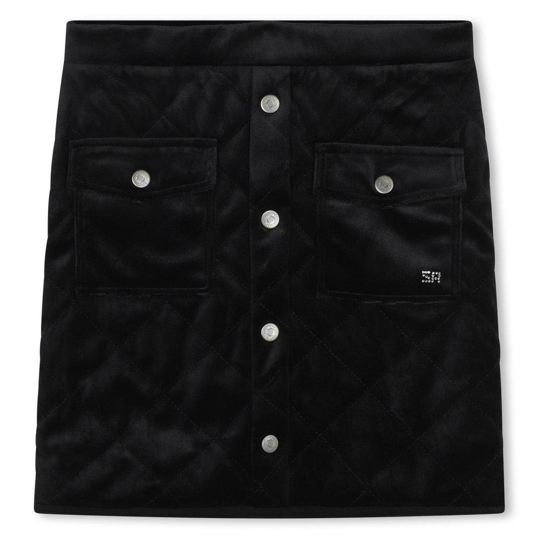 Quilted Velour Skirt - Black - Posh New York