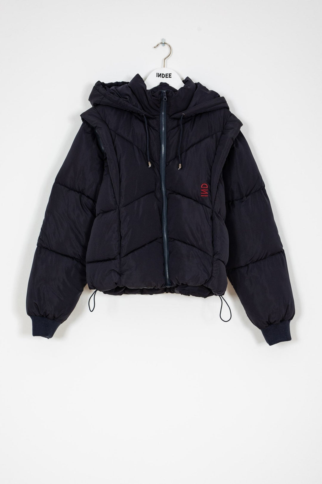 Reversible Puffer Jacket with Cap - Navy - Posh New York