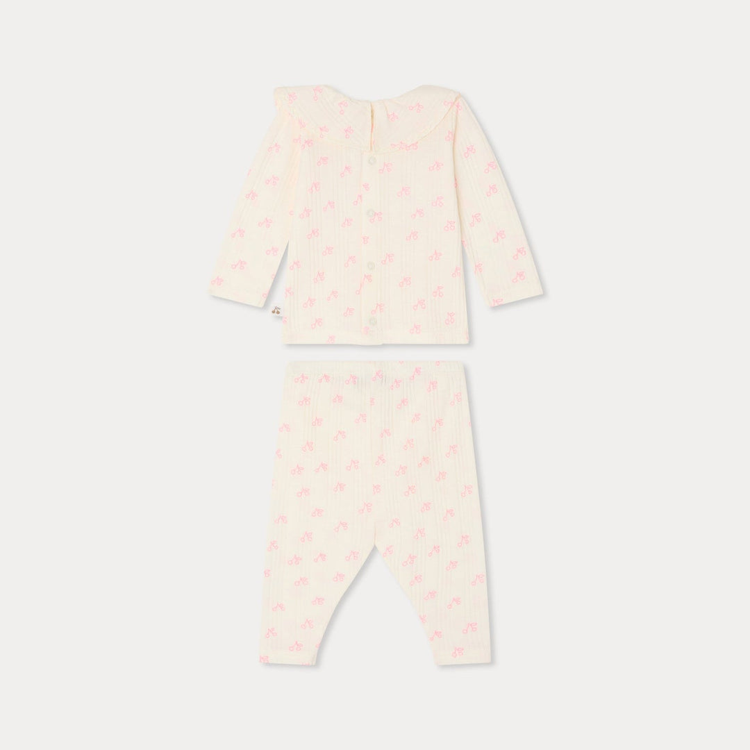 Ribbed 2 Piece With Pink Cherrys - Imp Rose Fluo 626 - Posh New York