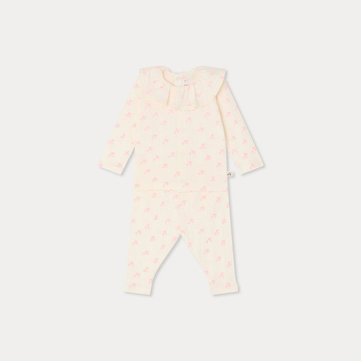 Ribbed 2 Piece With Pink Cherrys - Imp Rose Fluo 626 - Posh New York