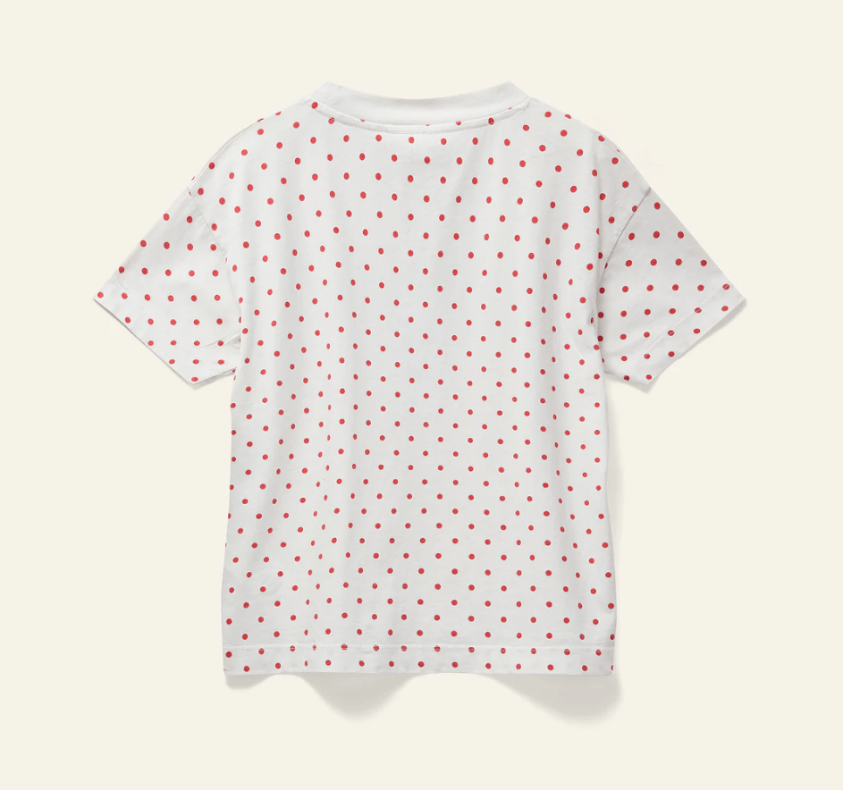 Ribbon Tee Polka Dots - Ecru - Posh New York