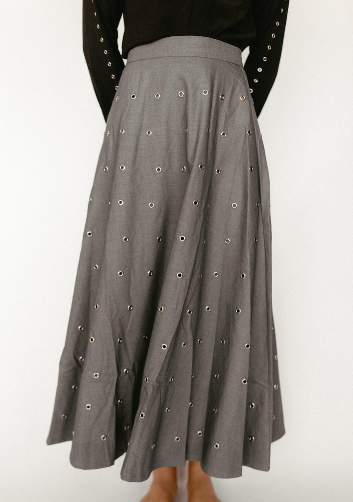 Rings Grey Maxi Skirt - Grey - Posh New York