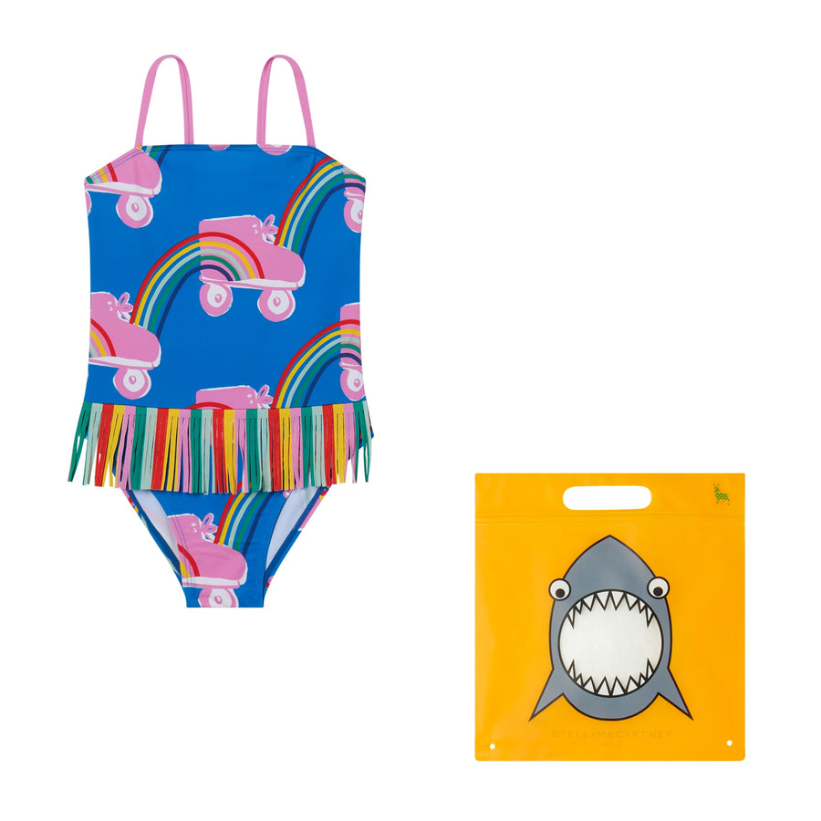 Roller Rainbows Swimsuit with Fringes - Blue - Posh New York