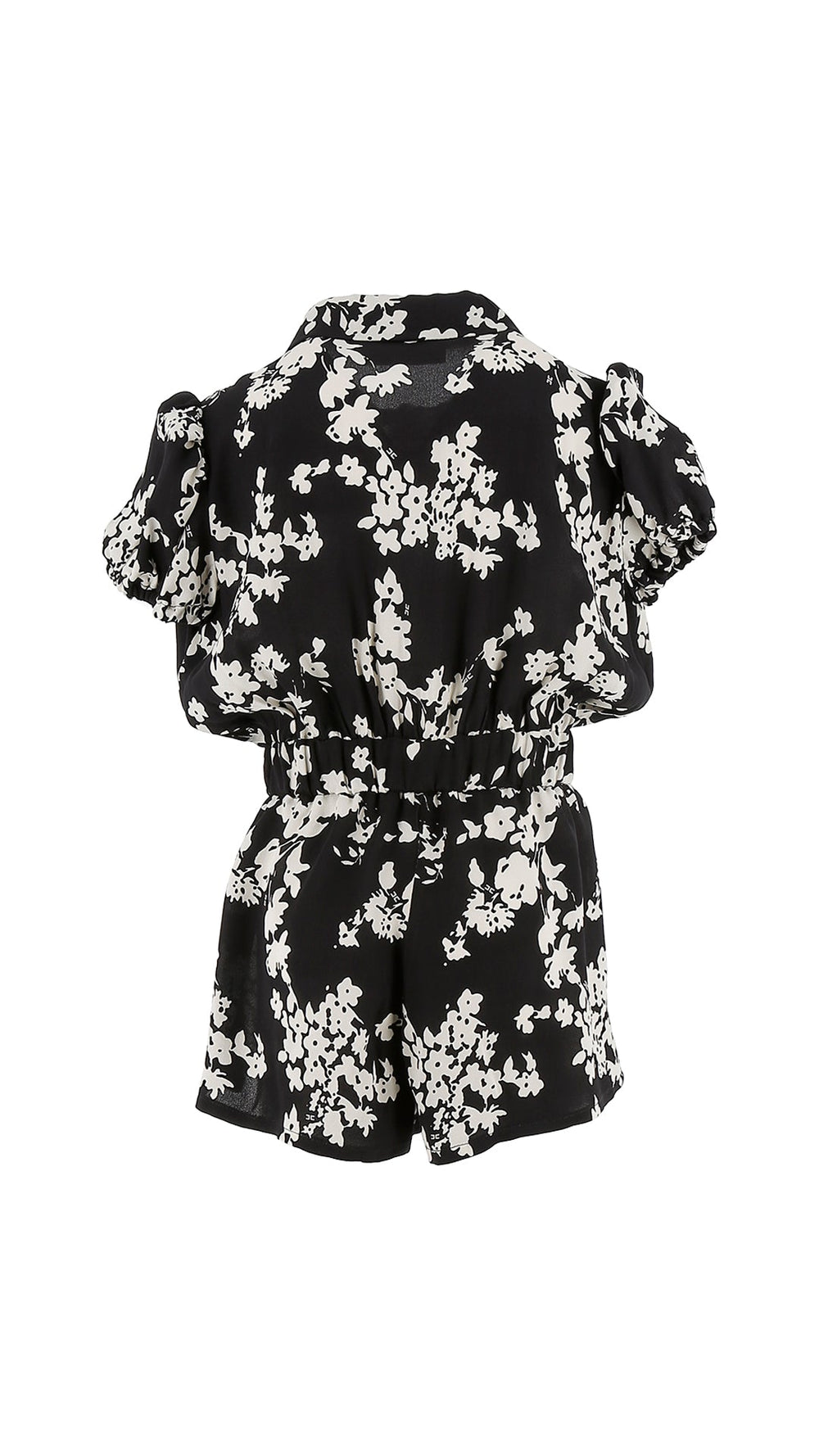 Romper Georgette Print Flower - Black/Butter - Posh New York