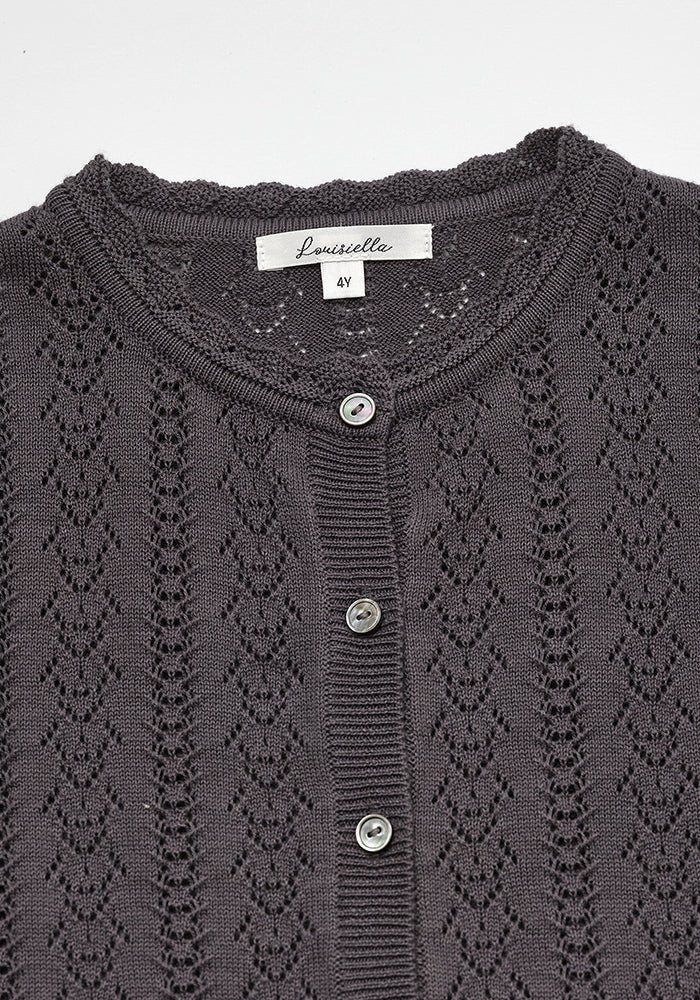 Roselia Knit Cardigan - Charcoal - Posh New York