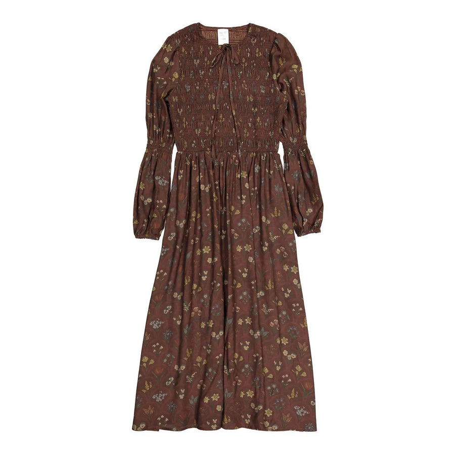 Rust Floral Smocked Dress - Print - Posh New York