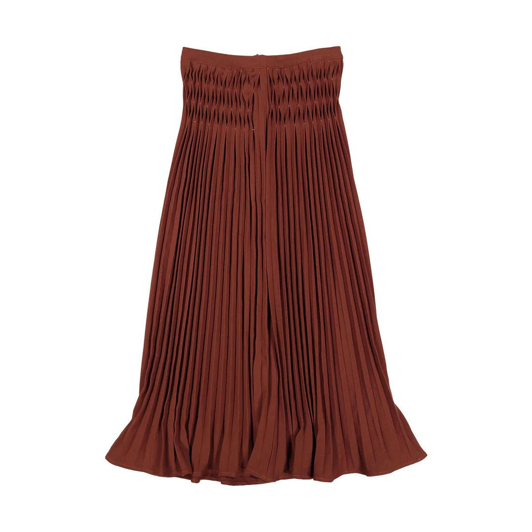 Rust Pleated Skirt - Red - Posh New York