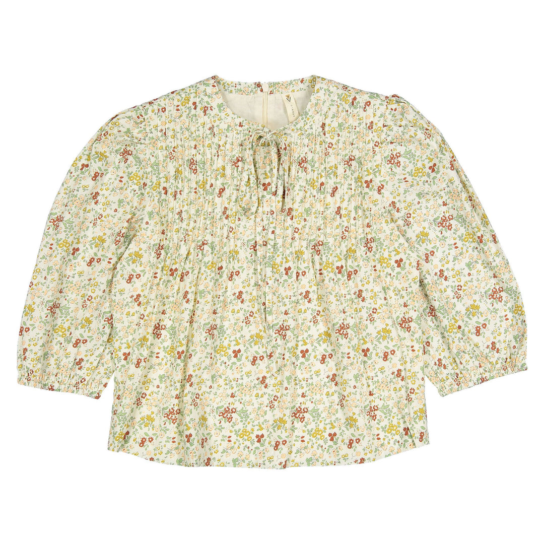 Floral Pleated Blouse - Floral