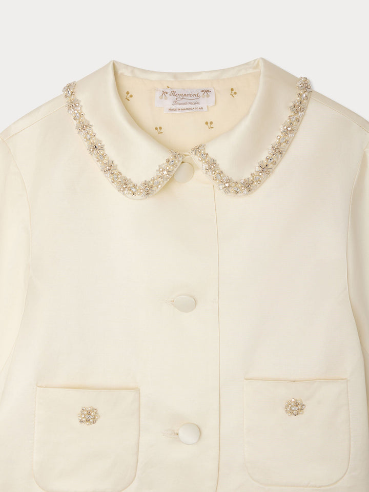 Satin Ivoire Jacket - Upb Ivoire 104A - Posh New York