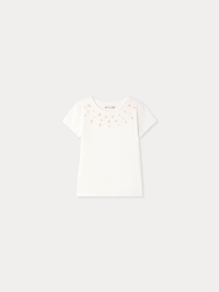 Sequin Flower Tee - Upb Ecru 103 - Posh New York