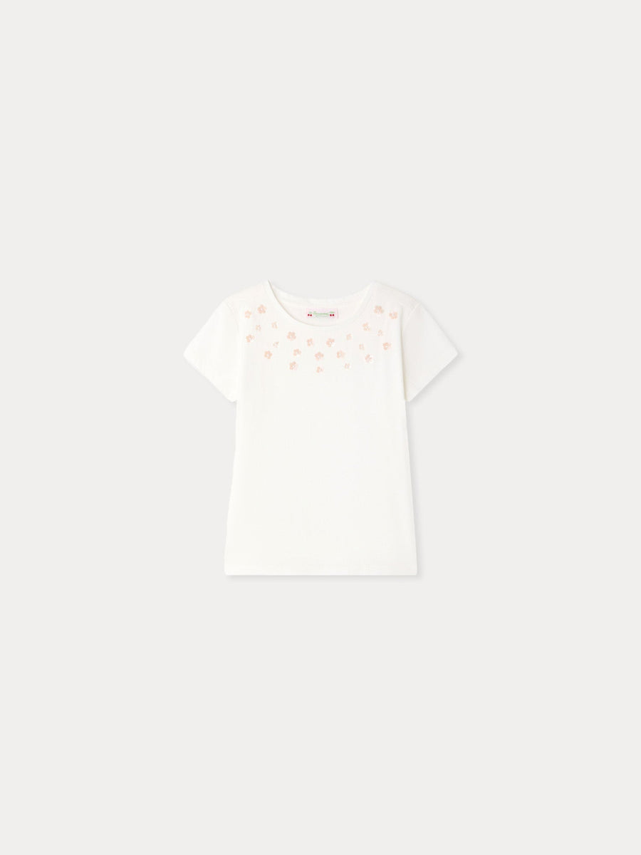 Sequin Flower Tee - Upb Ecru 103 - Posh New York