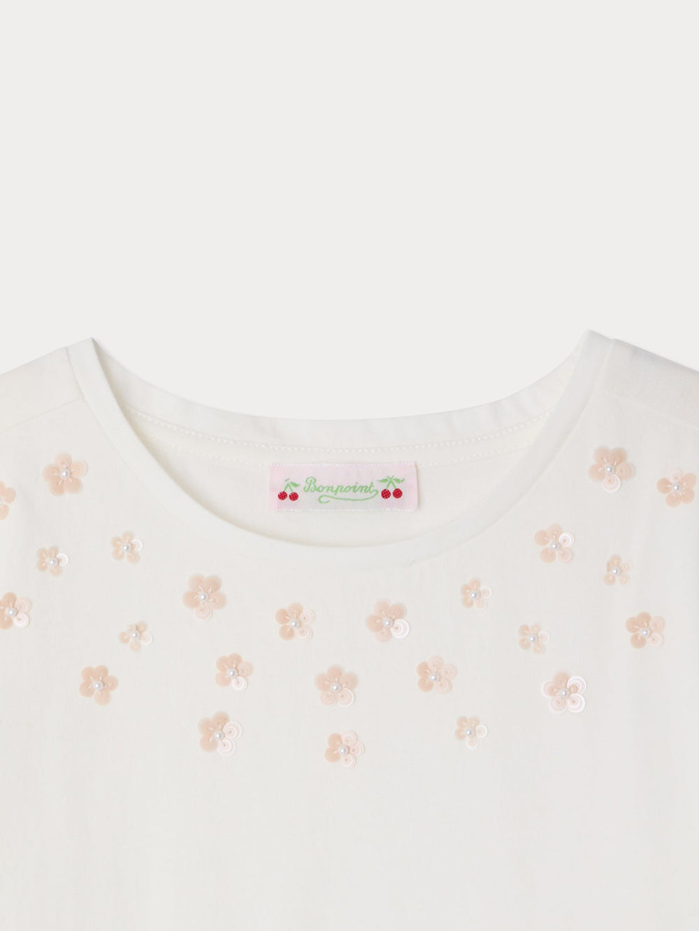 Sequin Flower Tee - Upb Ecru 103 - Posh New York