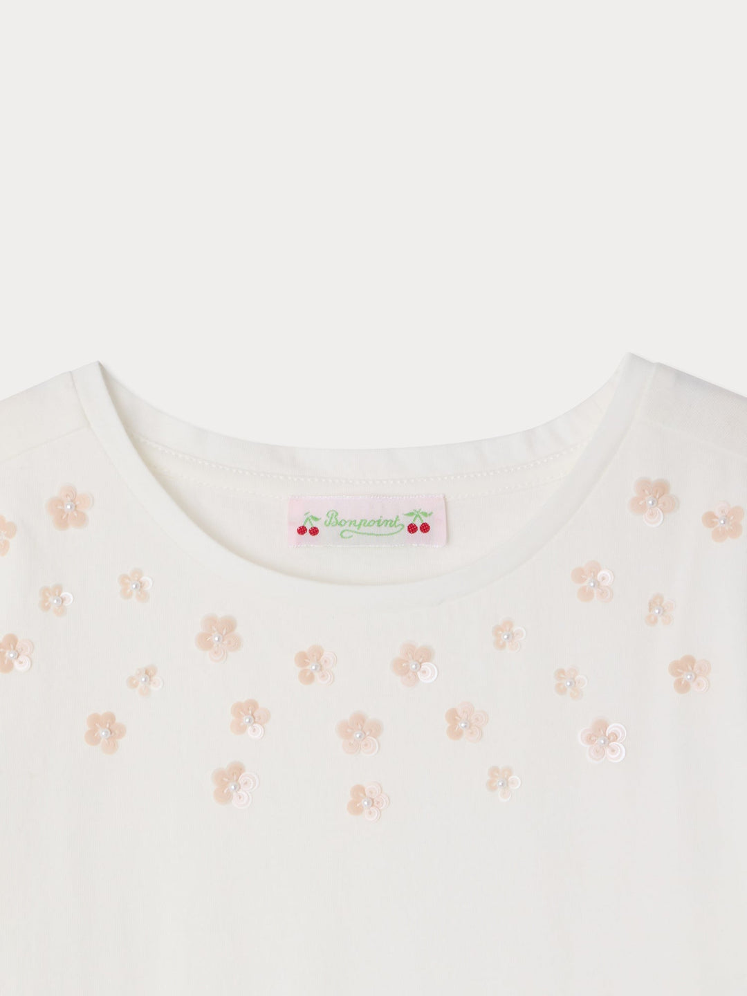 Sequin Flower Tee - Upb Ecru 103 - Posh New York
