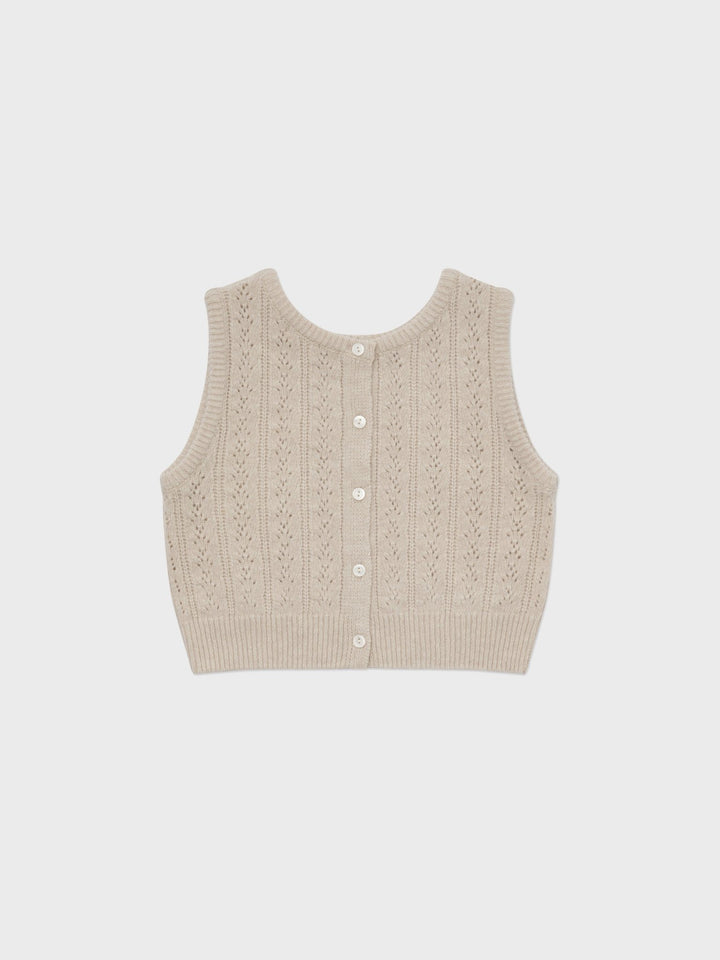 Sera Knit Vest - Light Beige - Posh New York