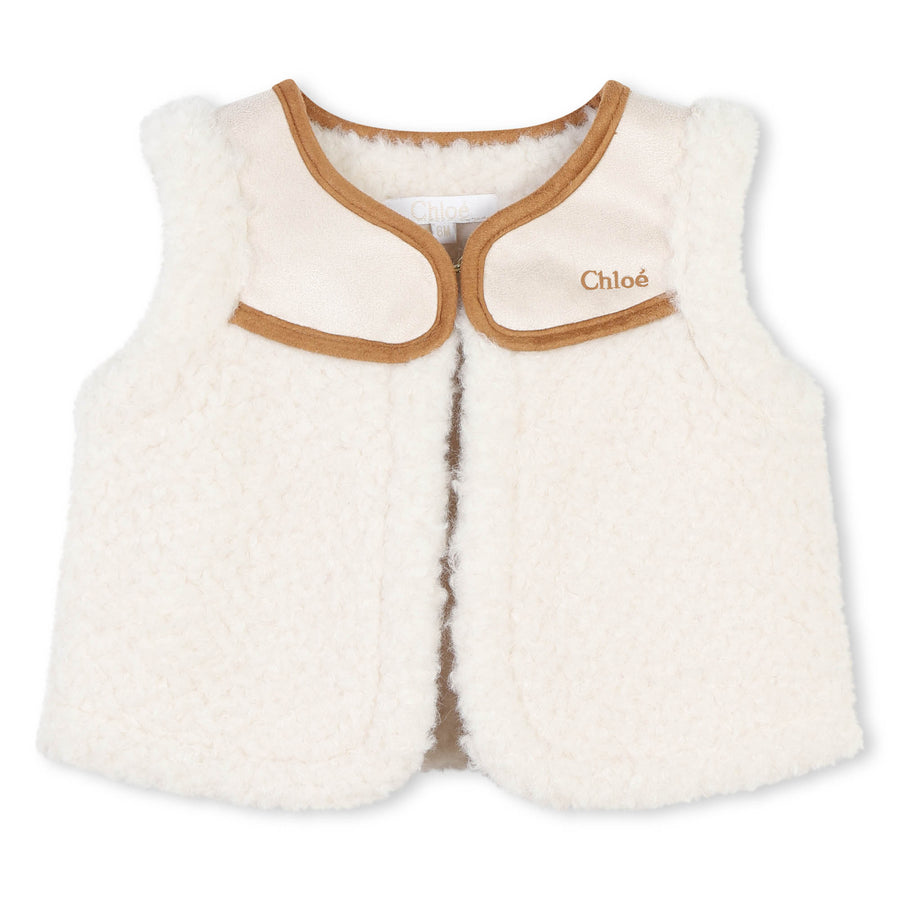 Shearling Vest - Off White Stone - Posh New York