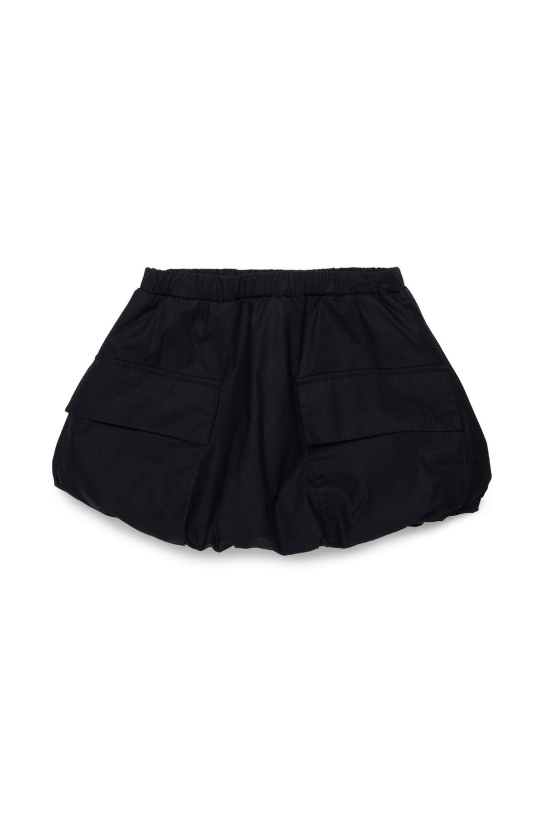 SHORT BUBBLE SKIRT WITH CARGO - Black - Posh New York